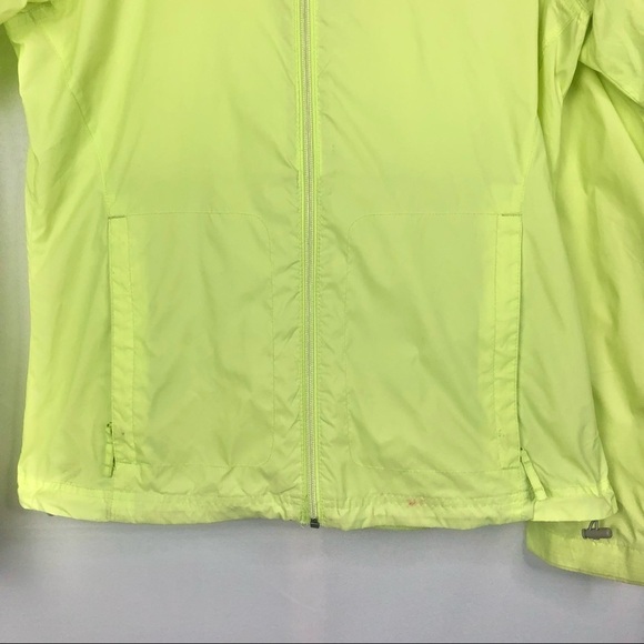 Columbia Bright Neon Yellow Green Packable Lightweight Rain Jacket M - Picture 4 of 6
